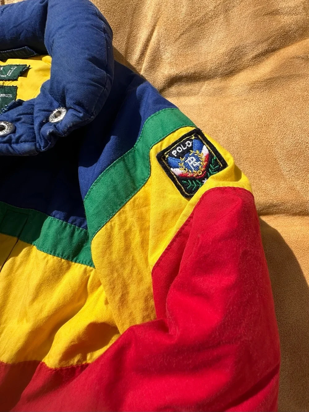 Polo by Ralph Lauren Kids Colorblock Puffer Jacket - Red, Yellow, Blue, Green